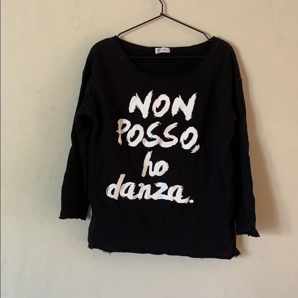 black scoop neck dancer hoodie